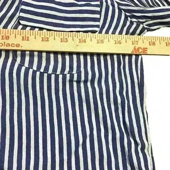 By Together Long Sleeve Button Down Blouse Size Small Rayon Stripe Lightweight - Picture 5 of 6